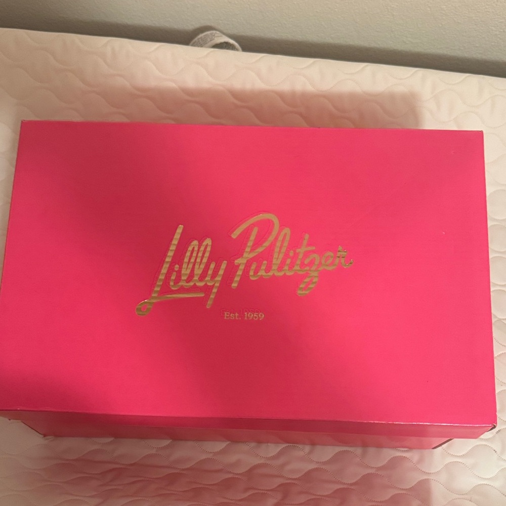 Lilly Pulitzer Raffia and Gold Accent Heels